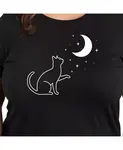 Футболка с принтом Cat Moon Plus Size Hybrid Apparel - фото 2
