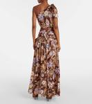 Кокосовый цветочный хлопковый макси-юбка Zimmermann, Chocolate Multi Floral - фото 3