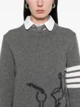 Свитер с принтом Geese THOM BROWNE, серый - фото 5