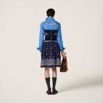 Рубашка из поплина MIU MIU, голубовато-синий - фото 3