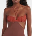 Мини-платье с вырезом Nensi Dojaka, Brown Orange - фото 4