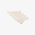 Набор из четырех стрингов с низкой посадкой из эластичной ткани Stripe & Stare, цвет sand - фото