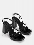 Босоножки на высоком каблуке Pull&Bear Sandals, черный - фото 3