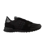 Кроссовки Valentino Rockstud Rockrunner Black Nylon, черный - фото
