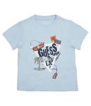 Футболка Guess Regular Fit с принтом, голубой - фото