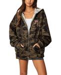 Толстовка с капюшоном Camo Oversized с бантом Edikted, зеленый - фото