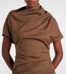 Шерстяное макси-платье с драпировкой Entire Studios, Coffee - фото 4