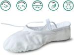 Балетные тапочки Nexete, классические тканевые с разделенной подошвой, для танцев, для малышей, девочек, мальчиков и женщин, белый - фото 4