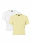 Футболка Pieces PCAMELIA TEE 2-PACK, French Vanilla/Yellow - фото 6
