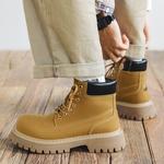 LINGPAO Черные короткие ботинки мартин, цвет Black - фото 5