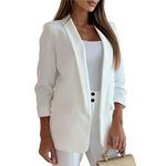 Женский блейзер slim fit Clearflower, White - фото