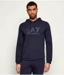 Толстовка slim fit Ea7, темно-синий - фото