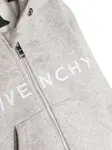 Худи на молнии с логотипом Givenchy Kids, серый - фото 3