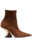 Ботильоны Elodie 85 Casadei, коричневый - фото