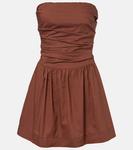 Хлопковое мини-платье Vera Faithfull, Chestnut Brown - фото