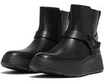 Ботинки FitFlop F-Mode Folded-Knot Leather Flatform Short Boots, черный - фото