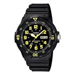 Часы CASIO Waterproof Sports Quartz Mens Black Analog, черный - фото