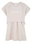 Многослойное платье с логотипом Givenchy Kids, нейтральный - фото