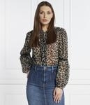 Блуза женская Guess Jeans с леопардовым принтом, черный - фото 3