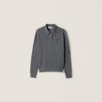 Кашемировый пуловер-поло MIU MIU, серый - фото