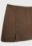 Мини-юбка Denim skirt Stradivarius, темно-коричневый - фото 7