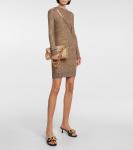 Мини-платье с пайетками Stella McCartney, Grey Gold - фото 2