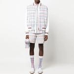 Шорты Gingham Check Drawstring Tweed THOM BROWNE, белый - фото 4