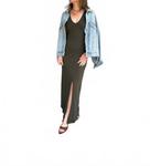 Платье-майка Ali Double V с двойным вырезом в зеленом цвете LES TIEN - фото 3