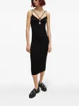 Платье миди из джерси с логотипом HUGO, черный - фото 5