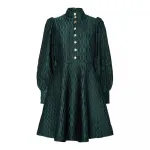 Платье Yas Ripple long sleeve short, зеленый - фото 3