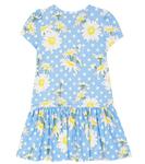 Платье из джерси с цветочным рисунком в горошек Monnalisa, синий - фото 4