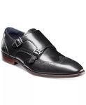 Мужские туфли Karson Wingtip Double-Monk Strap Stacy Adams, черный - фото