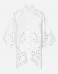 Оверсайз хлопковая рубашка с вырезами Dolce & Gabbana, белый - фото