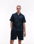 Вафельные шорты Lacoste co-ord темно-синего цвета - фото 2