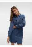 Vmjennie короткое платье-рубашка Vero Moda, Medium Blue Denim - фото 4
