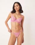 Трусики-стринги Kat The Label Sofia розового цвета - фото