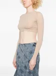 Укороченный топ Second Skin Alaïa, бежевый - фото 3