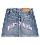 Джинсовая юбка с логотипом Palm Angels, синий - фото 3