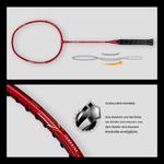 Бадминтонная ракетка HUNDRED Powertek 200 PRO (темно-красная) - фото 6