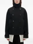 Двубортный тренч Leni Ann Demeulemeester, черный - фото