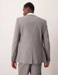 Узкий пиджак ASOS DESIGN из шерсти серой фланели - фото 3