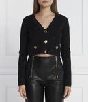 Кардиган женский Pinko укороченный с золотыми пуговицами, черный - фото