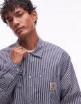 Куртка тренера Carhartt WIP notus stripe синего цвета - фото 3