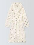 Халат Borg с вышитым сердцем John Lewis, Ivory/Red - фото 5