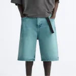 Джинсовые шорты мужские синие Zara, синий - фото 3