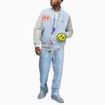 Куртка Air Jordan x J Balvin Varsity Jacket 'White Blue', синий - фото 3