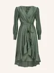 Атласное платье Swing, зеленый - фото