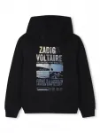 Кардиган с капюшоном Zadig & Voltaire Kids, черный - фото 2