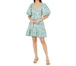 Ила Мини-платье в бежево-голубом цвете OMIKA - фото