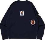 Толстовка BAPE Multi Label Relaxed Fit Crewneck 'Navy', синий - фото 3